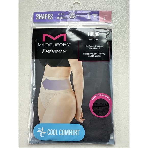 Maidenform Other - Maidenform Women's L Tame Your Tummy Lace‎ Shaping Black Thong No Pinch Comfort